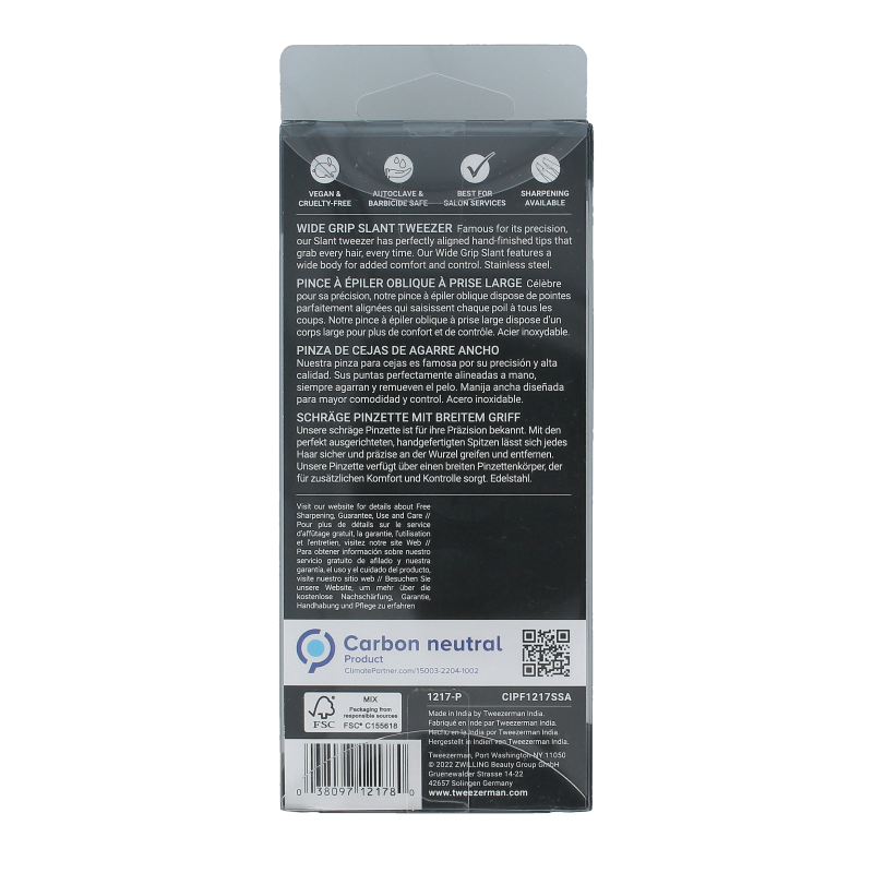 Tweezerman Slant tweezer classic with grip - Afbeelding 2