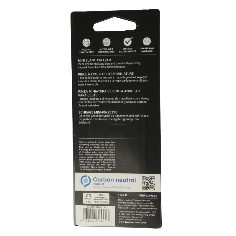 Tweezerman Mini slant tweezer klassiek stainless steel - Afbeelding 2