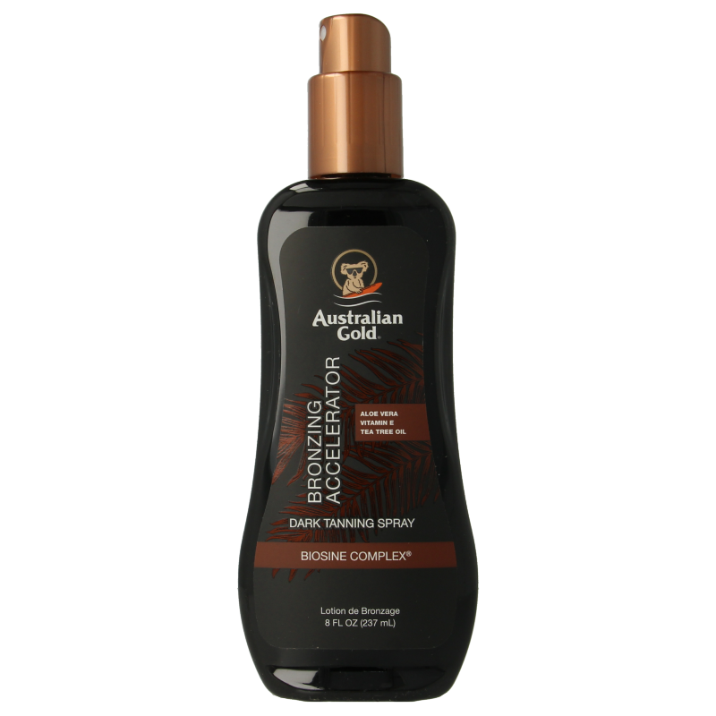 Australian Gold Dark tanning accelerator spray gel met bronzer