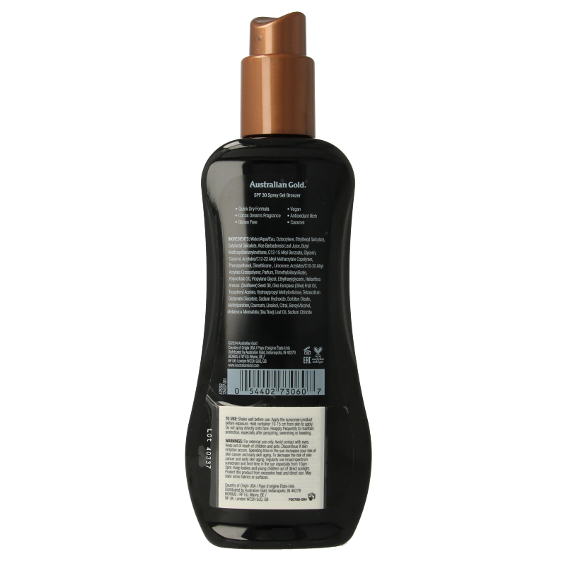 Australian Gold Spray gel bronzer SPF30 - Afbeelding 2