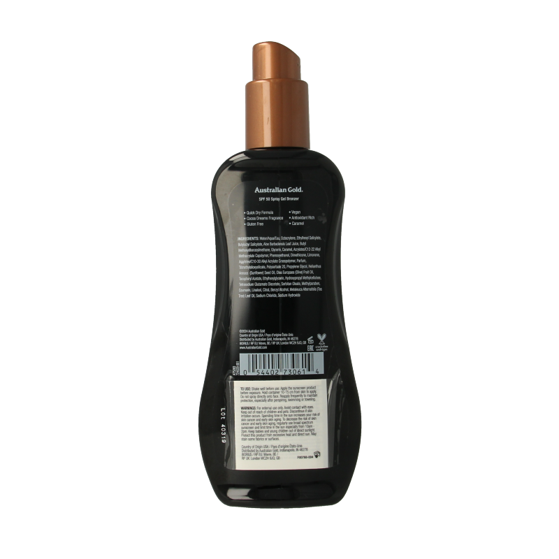 Australian Gold Spray gel bronzer SPF50 - Afbeelding 2