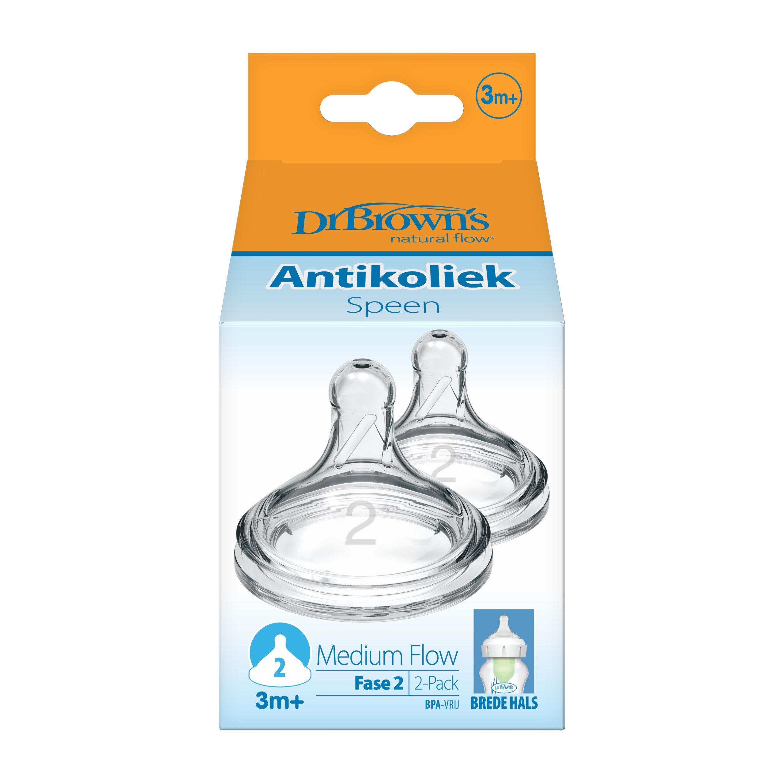 Dr. Brown's Options+ speen fase 2 brede halsfles
