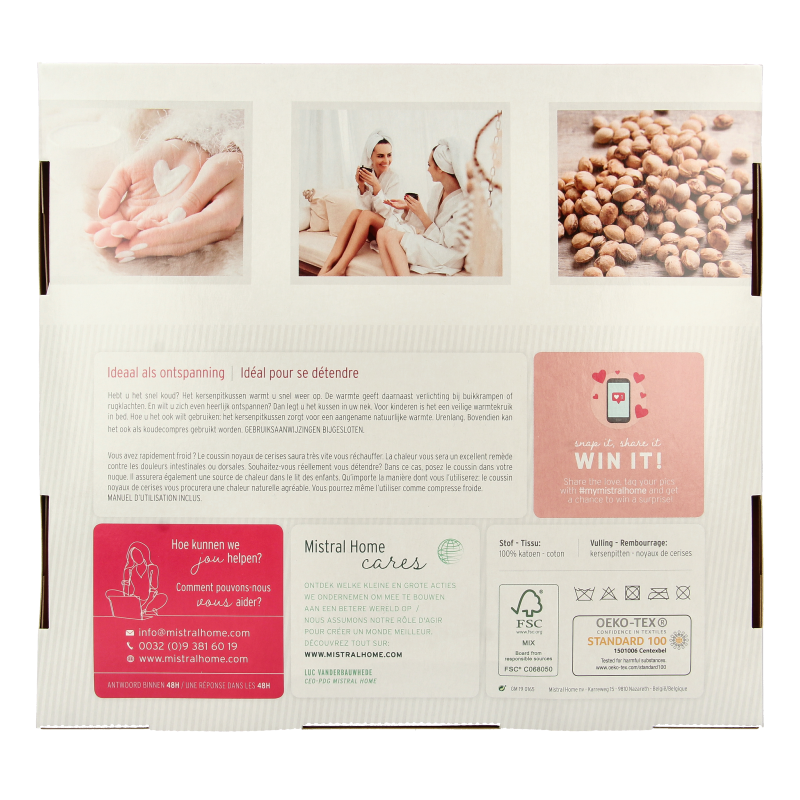 Mattisson Kersenpitkussen langwerpig 55 x 13cm - Afbeelding 2