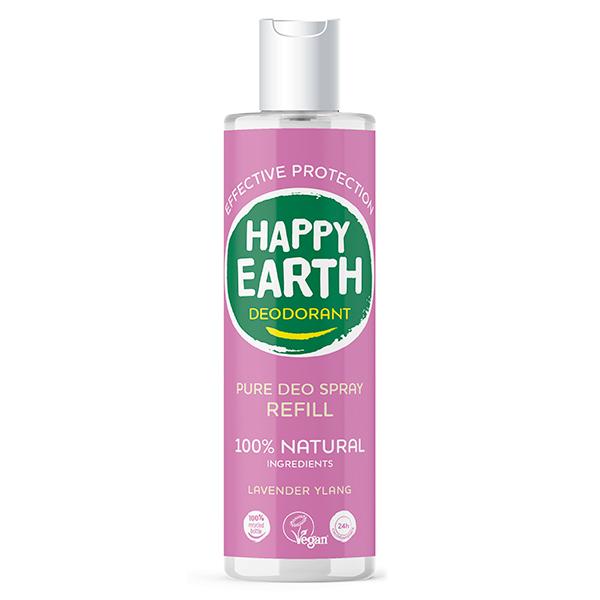 Happy Earth Pure deodorant spray lavender ylang refill