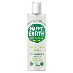 Happy Earth Pure deodorant spray unscented refill
