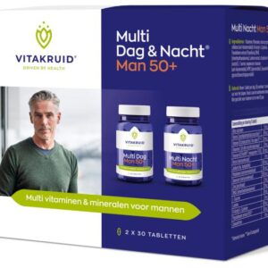 Vitakruid Multi Dag & Nacht Man 50+ 100% Vegan 2 x 30