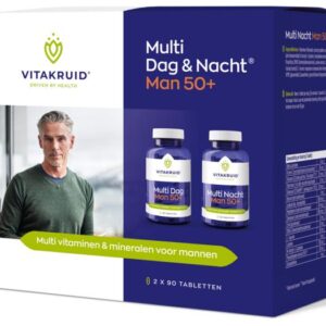 Vitakruid Multi Dag & Nacht Man 50+ 100% Vegan 2 x 90