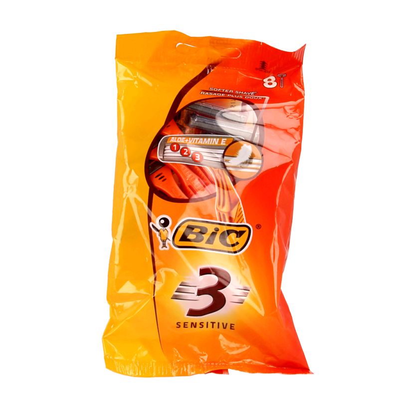 BIC 3 Sensitive pouch wegwerpscheermesjes