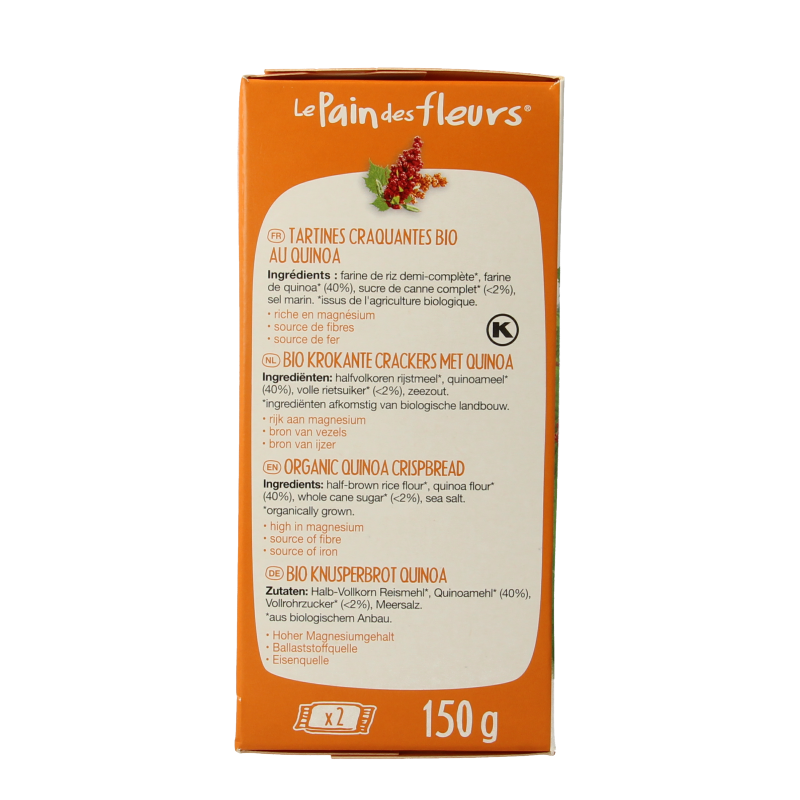Pain Des Fleurs Quinoa crackers bio - Afbeelding 2