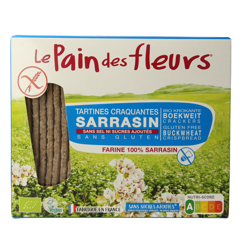 Pain Des Fleurs Boekweit crackers zonder zout en suiker bio