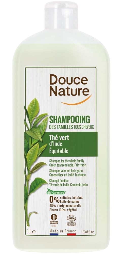 Douce Nature Shampoo glanzend haar met groene thee familie bio