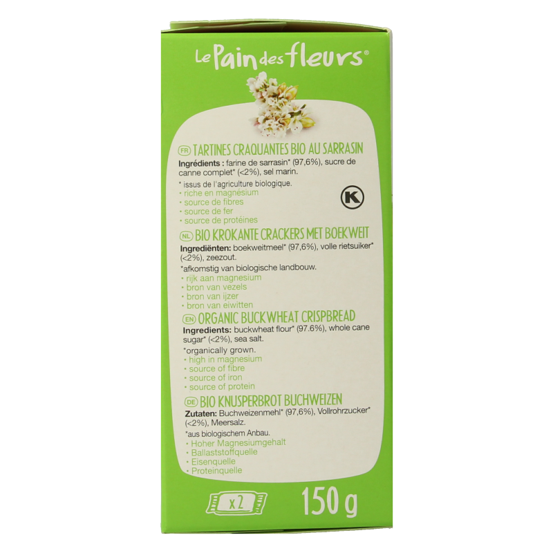Pain Des Fleurs Boekweit crackers bio - Afbeelding 2
