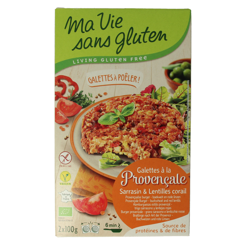 Ma Vie Sans Provencaalse burgers 2 x 100g glutenvrij vegan bio