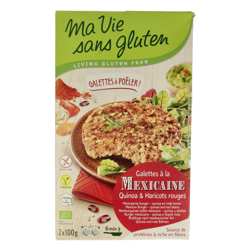 Ma Vie Sans Mexicaanse quinoaburgers 2 x 100g glutenvrij bio