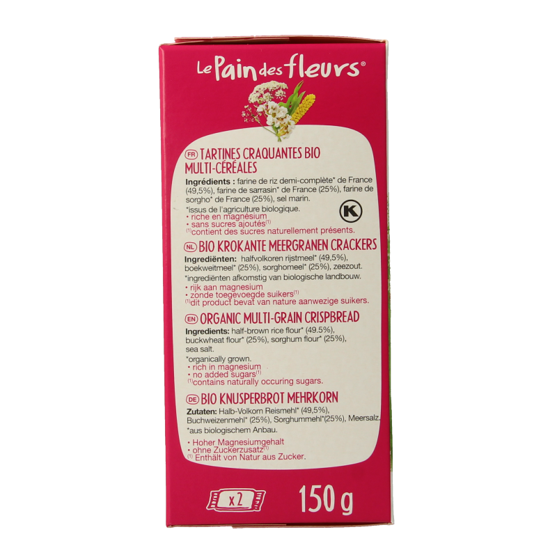 Pain Des Fleurs Meergranen crackers bio - Afbeelding 2