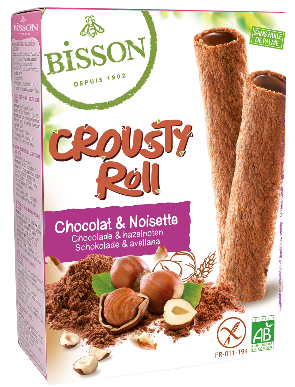 Bisson Crousty roll choco hazelnoot bio