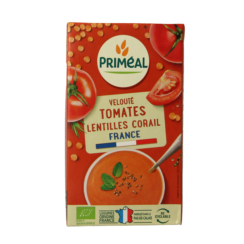 Primeal Veloute gebonden soep tomaat linzen bio