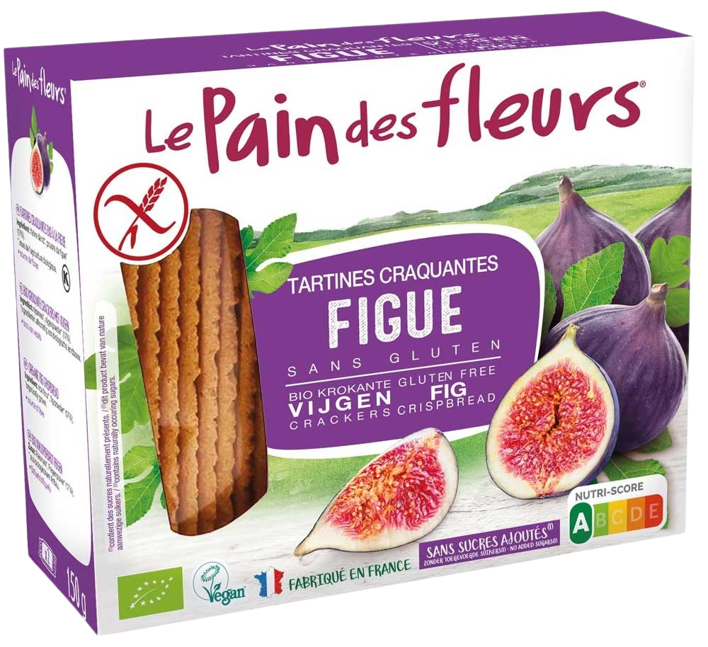 Pain Des Fleurs Krokante bio crackers met vijg bio