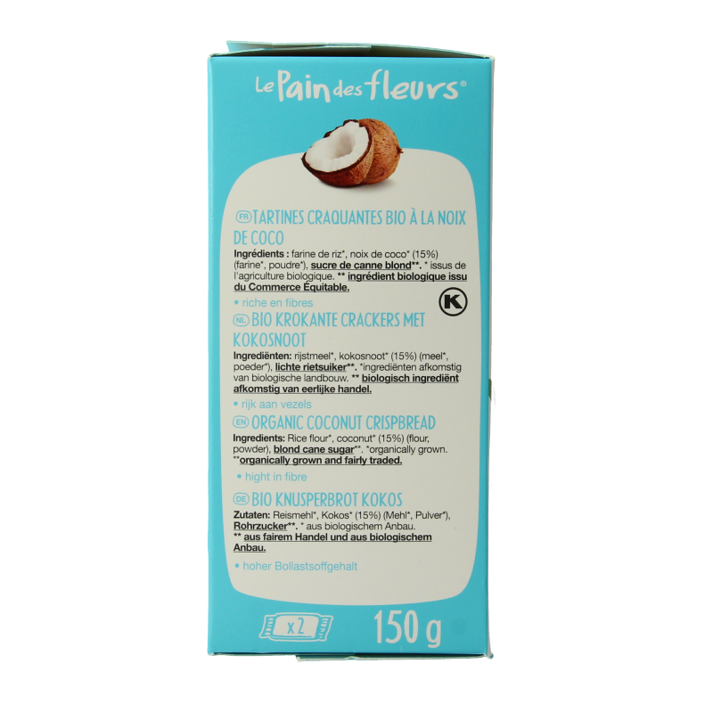 Pain Des Fleurs Krokante bio crackers met kokos bio - Afbeelding 2