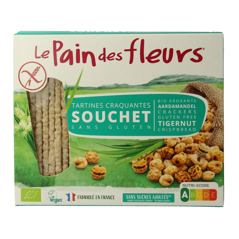 Pain Des Fleurs Krokante bio crackers met aardamandel bio