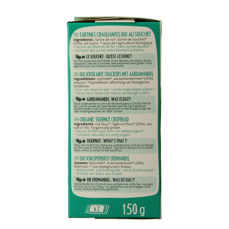 Pain Des Fleurs Krokante bio crackers met aardamandel bio - Afbeelding 2