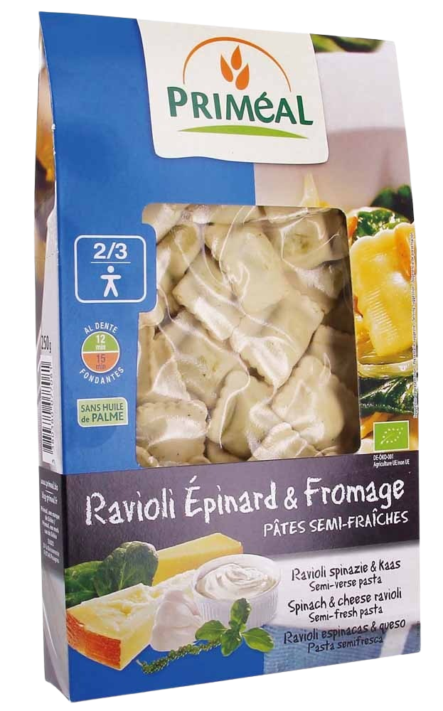 Primeal Ravioli spinazi kaas bio
