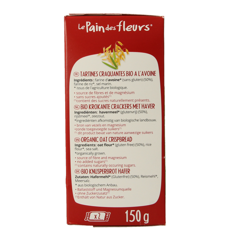 Pain Des Fleurs Haver crackers bio - Afbeelding 2