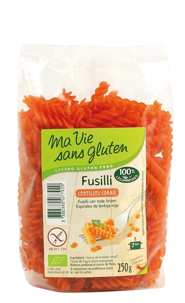Ma Vie Sans Fusilli van rode linzen glutenvrij bio