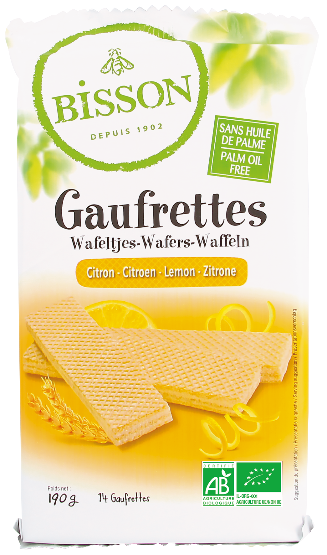 Bisson Citroen wafels gaufrettes bio