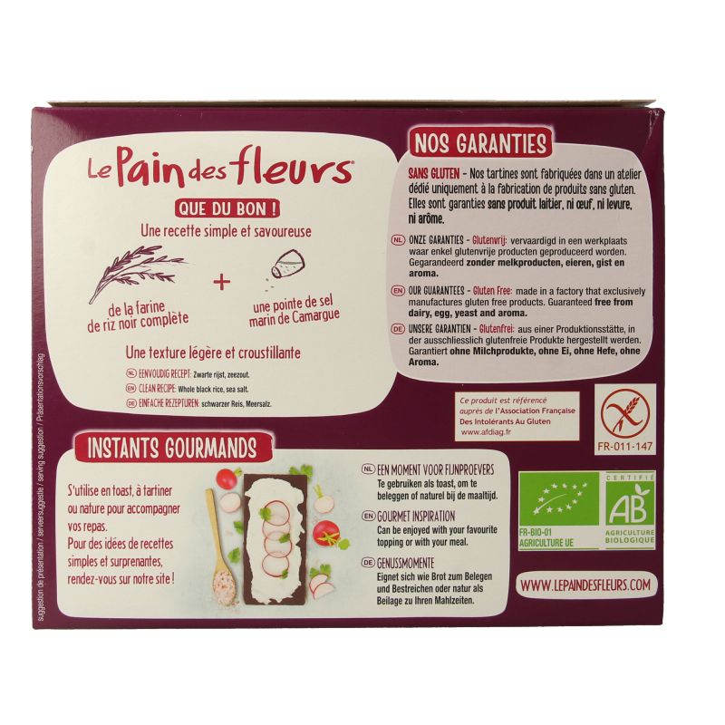 Pain Des Fleurs Zwarte rijst crackers bio - Afbeelding 4