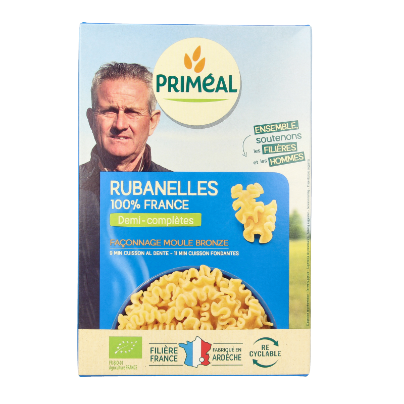 Primeal Rubanelle halfvolkoren pasta bio