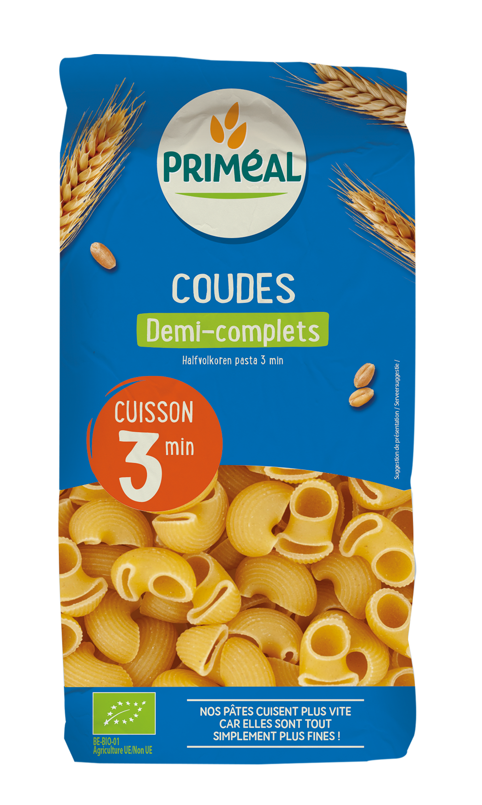 Primeal Coudes halfvolkoren snelkook 3 minuten bio