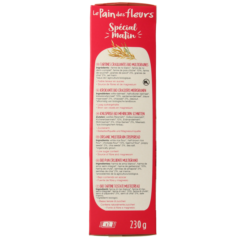 Pain Des Fleurs Special matin meergranen ontbijtcrackers bio - Afbeelding 2