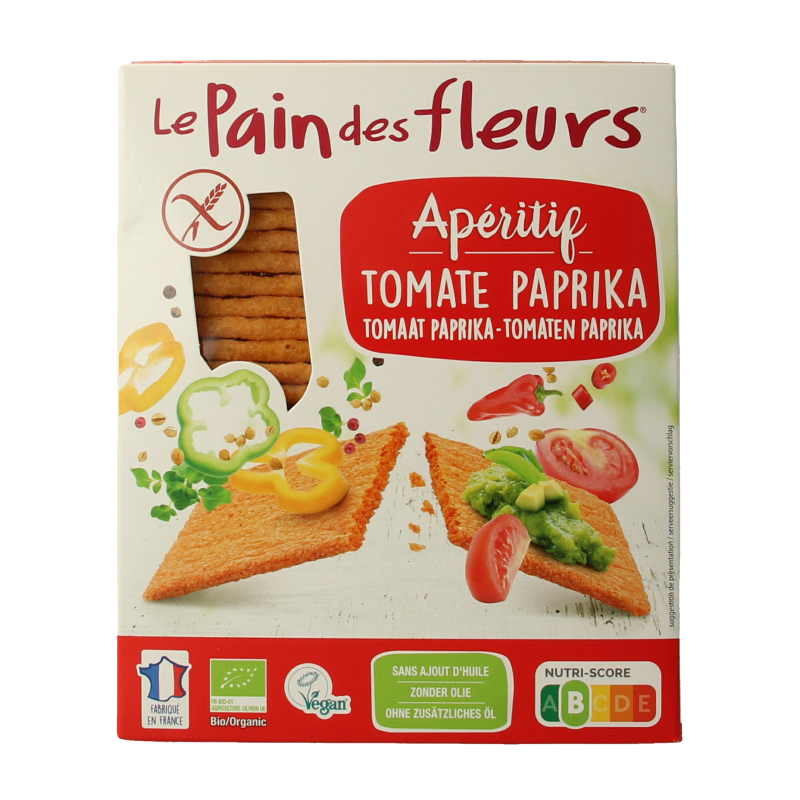 Pain Des Fleurs Aperitif crackers tomaat/paprika bio
