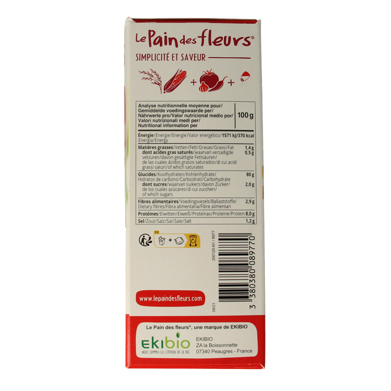 Pain Des Fleurs Aperitif crackers tomaat/paprika bio - Afbeelding 2