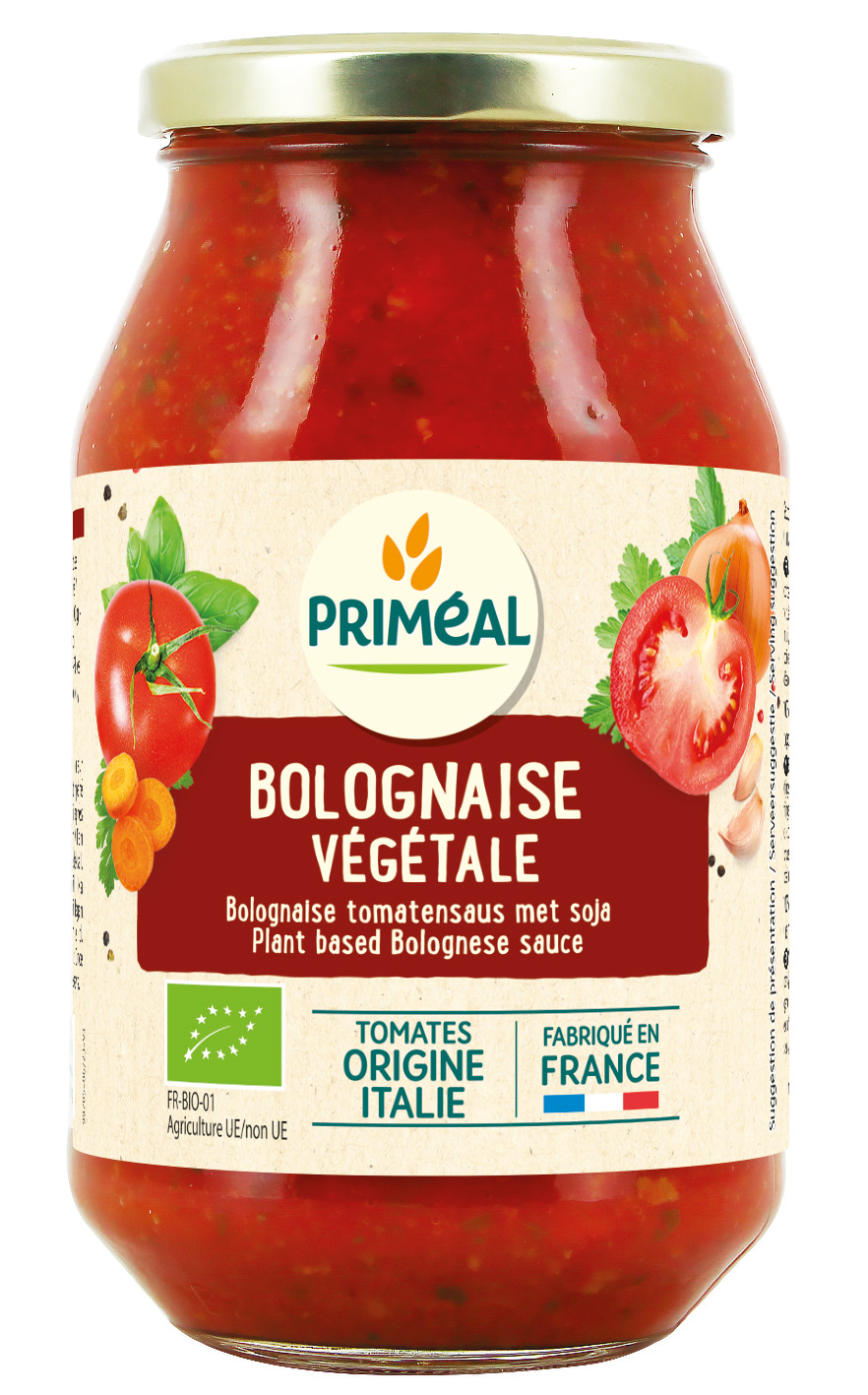 Primeal Bolognese tomatensaus vegetarisch bio