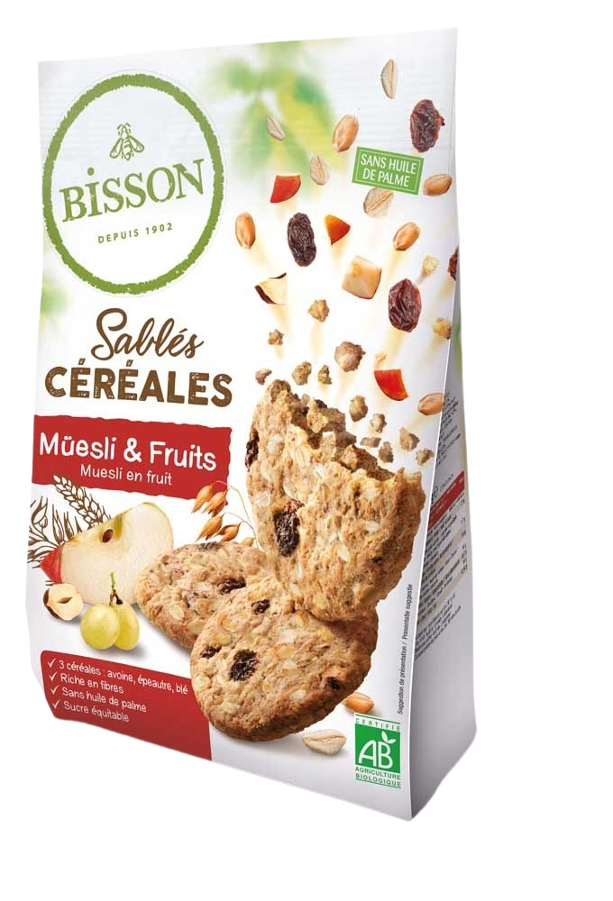 Bisson Zandkoekjes muesli & fruit bio