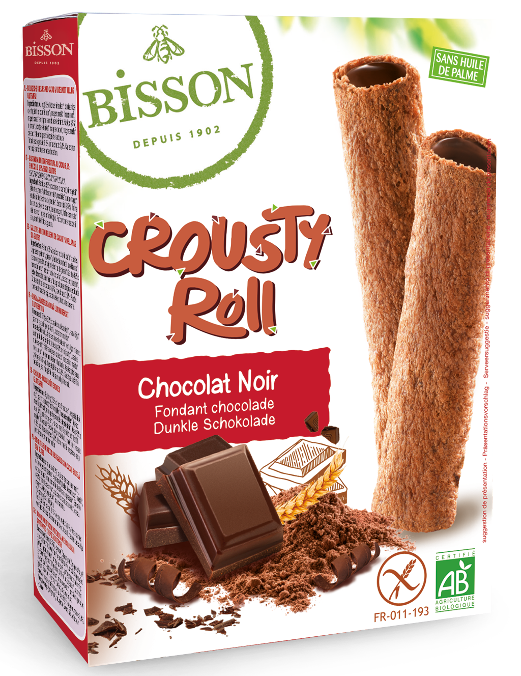 Bisson Crousty roll pure chocolade bio