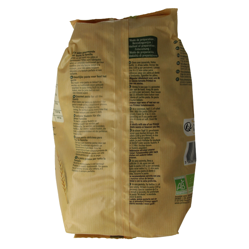 Primeal Fusilli halfvolkoren familie verpakking bio - Afbeelding 3
