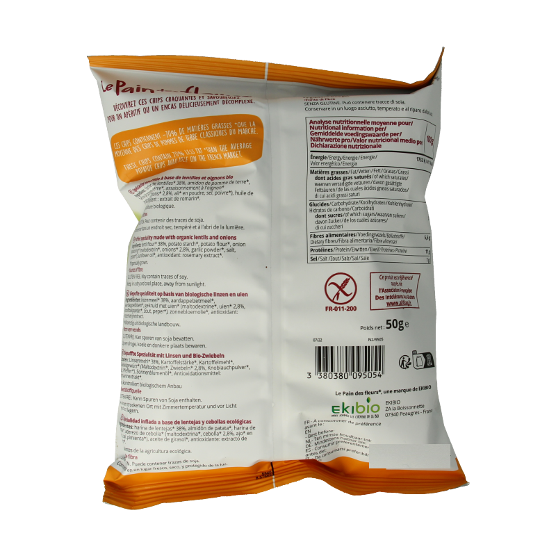 Pain Des Fleurs Chips met linzen en ui bio - Afbeelding 2