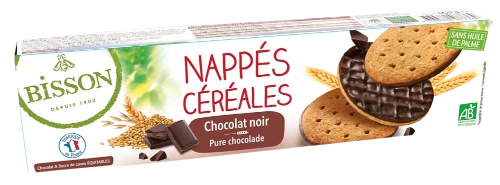 Bisson Pure chocolade frosted granenkoekjes bio