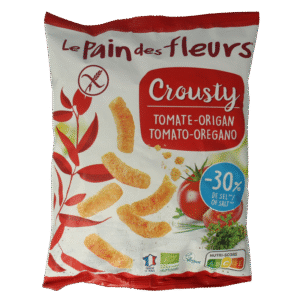 Pain Des Fleurs Chips gepoft tomaat basilicum glutenvrij bio vegan