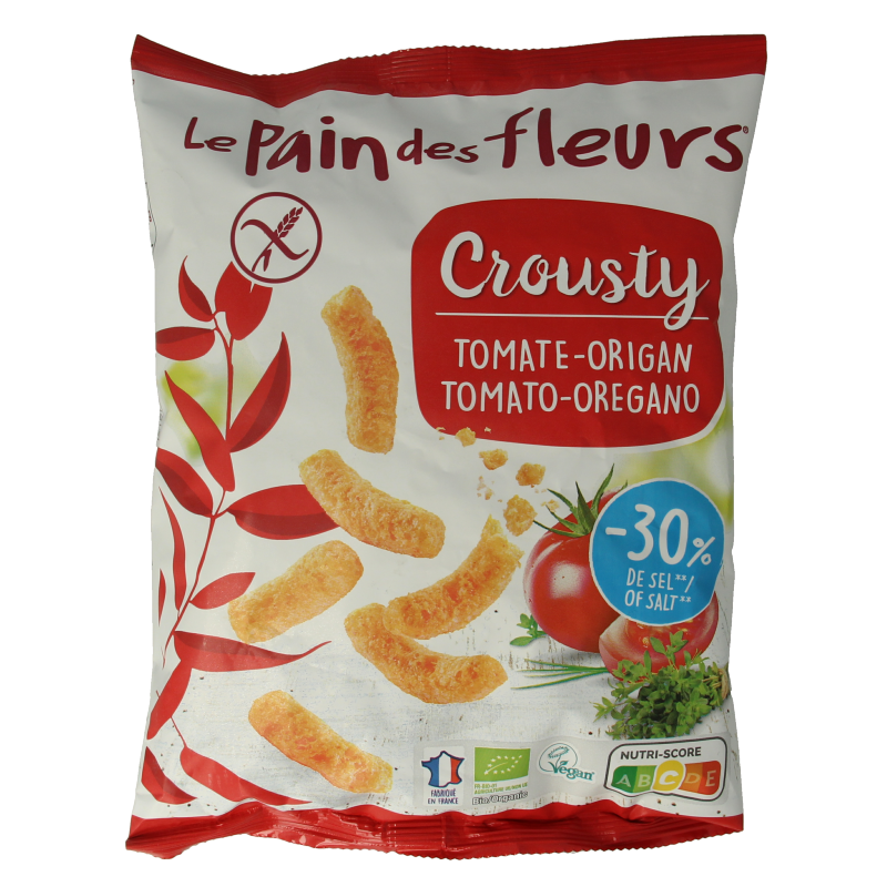 Pain Des Fleurs Chips gepoft tomaat basilicum glutenvrij bio vegan
