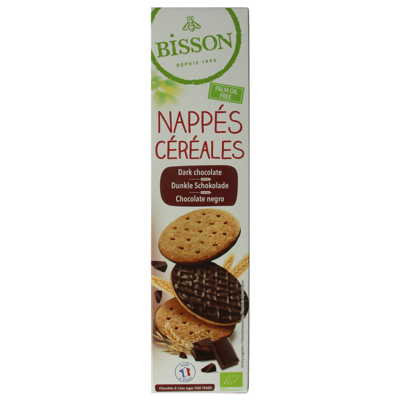 Bisson Pure chocolade frosted granenkoekjes bio