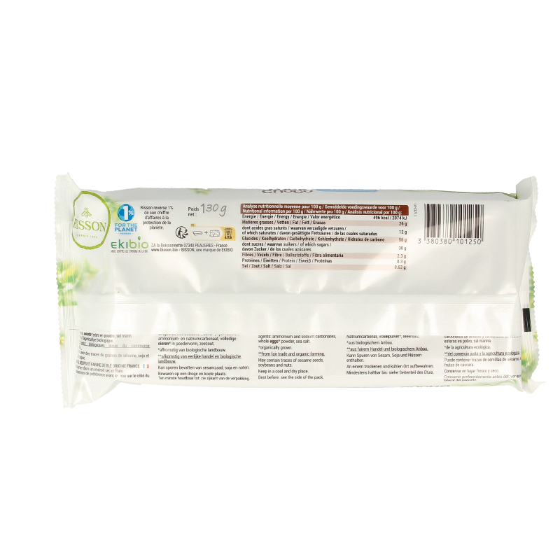 Bisson Stick choco melkchocolade bio - Afbeelding 2