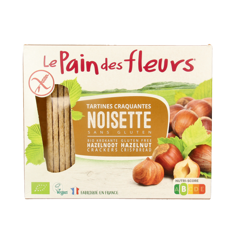 Pain Des Fleurs Krokante bio crackers met hazelnoot glutenvrij