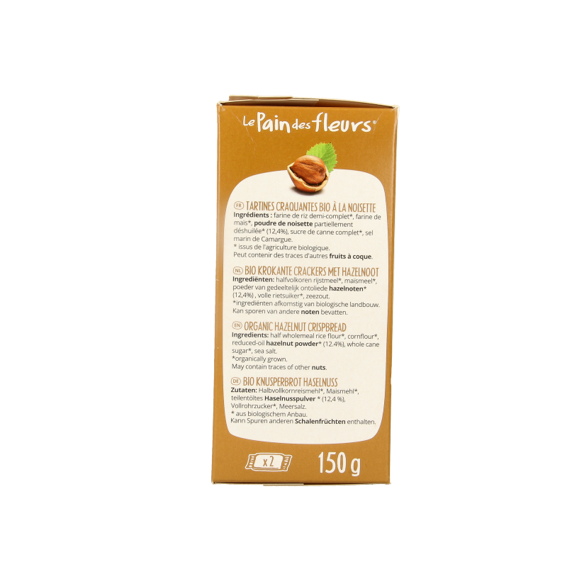 Pain Des Fleurs Krokante bio crackers met hazelnoot glutenvrij - Afbeelding 2