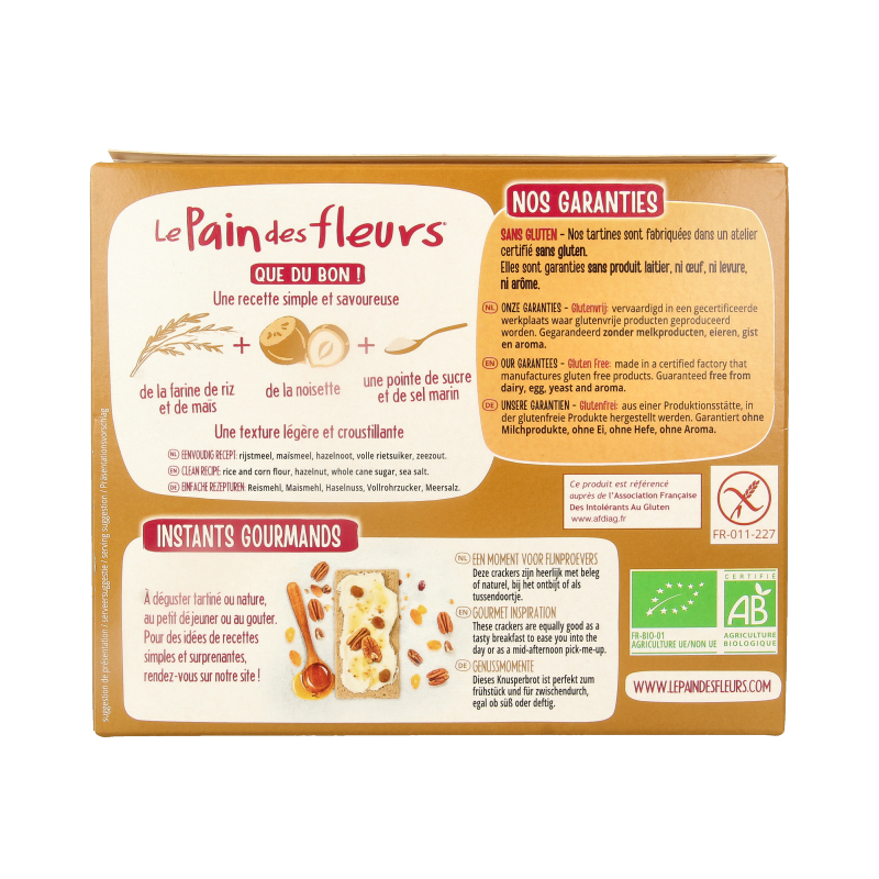 Pain Des Fleurs Krokante bio crackers met hazelnoot glutenvrij - Afbeelding 3