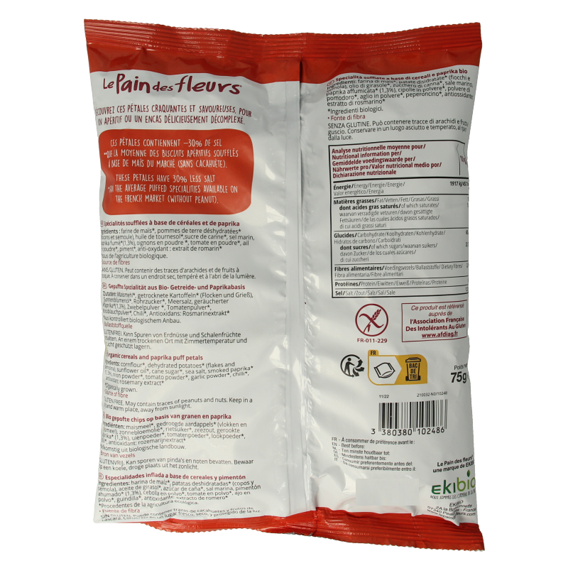 Pain Des Fleurs Chips paprika glutenvrij bio - Afbeelding 2