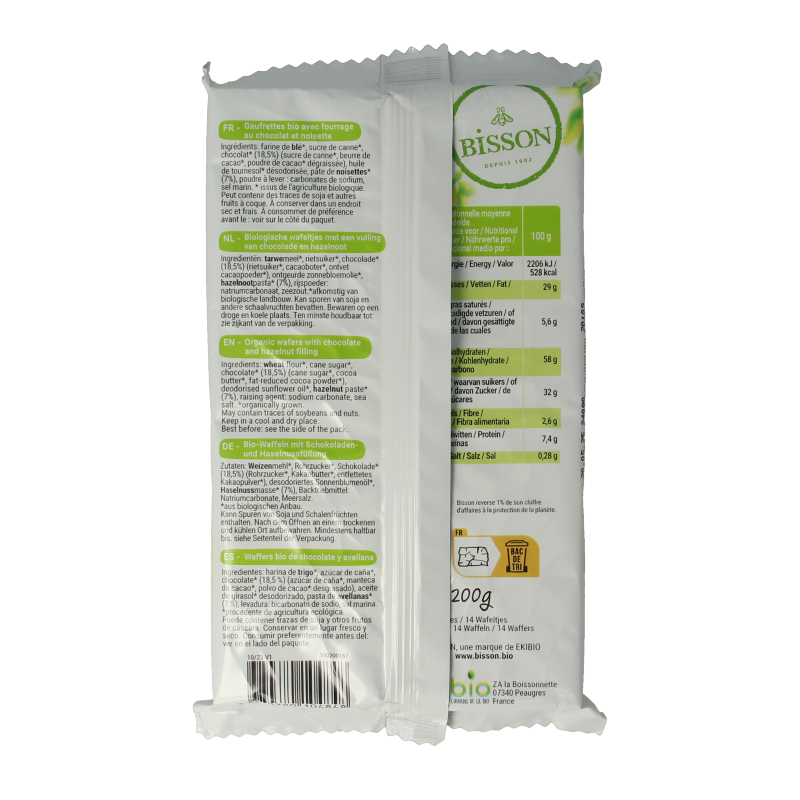 Bisson Wafels choco hazelnoot bio - Afbeelding 2